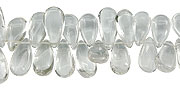 14032: Beaded white crystal  tear-drop beads