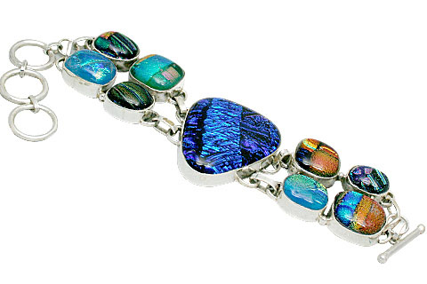 SKU 10030 - a Dichroic glass bracelets Jewelry Design image