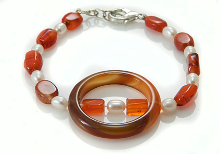 SKU 17392 - a Carnelian Bracelets Jewelry Design image
