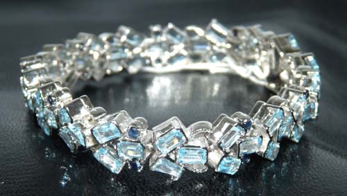 SKU 7557 - a Blue Topaz Bracelets Jewelry Design image