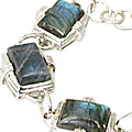 Design 10019: blue,green,gray labradorite adjustable bracelets