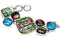 10029: Silver Setting Blue,  Purple dichroic glass  american-southwest bracelets