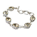 10044: Silver Setting Yellow citrine bracelets