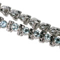 10104: Silver Setting blue blue topaz engagement bracelets