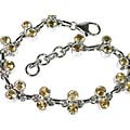 10109: Silver Setting yellow citrine engagement bracelets