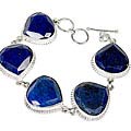 Design 10120: blue sapphire chunky, leaf bracelets
