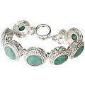 10122: Silver Setting green emerald mother's day bracelets