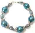 Design 10238: blue,green,multi-color pearl chunky bracelets