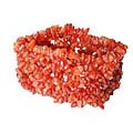 Design 10313: orange carnelian chipped bracelets