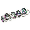 10384: Silver Setting green,pink mystic quartz art-deco bracelets