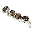 10395: Silver Setting Brown smoky quartz bracelets