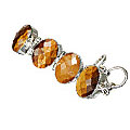 10396: Silver Setting Brown tiger eye bracelets