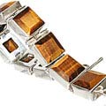 10408: Silver Setting Brown tiger eye bracelets