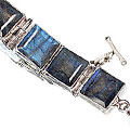 10424: Silver Setting Gray, Blue labradorite bracelets