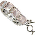 Design 10428: pink rose quartz adjustable bracelets