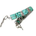 10431: Silver Setting blue,green turquoise  art-deco bracelets