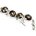 10433: Silver Setting Brown smoky quartz bracelets