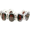 Design 10436: red garnet art-deco bracelets