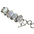 10439: Silver Setting White moonstone bracelets