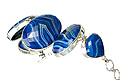 10599: Silver Setting Blue, White chalcedony american-southwest bracelets