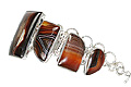 10602: Silver Setting Brown chalcedony american-southwest bracelets