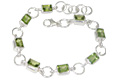 10741: Silver Setting green peridot bracelets