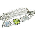 10923: Silver Setting green peridot bracelets