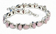 10989: Silver Setting pink pink opal bracelets