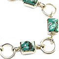 10992: Silver Setting blue,green turquoise american-southwest bracelets