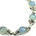 10993: Silver Setting blue chalcedony bracelets