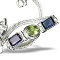 Design 11083: blue,green peridot bracelets