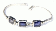 11085: Silver Setting blue,purple iolite bracelets