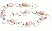 11089: Silver Setting pink pink opal bracelets