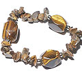 Design 11105: brown tiger eye chipped bracelets