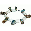 11136: Beaded brown,green,white jasper  chunky bracelets