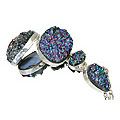 Design 11142: blue,pink drusy bracelets