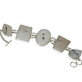 11144: Silver Setting white onyx bracelets