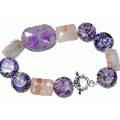 Design 11173: pink,purple,multi-color rose quartz chunky bracelets