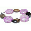 11174: Beaded brown,purple,multi-color jasper  chunky bracelets