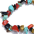 11297: Beaded multi-color multi-stone  chipped bracelets