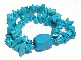 11298: Beaded blue turquoise  stretch bracelets