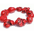 Design 11352: red howlite chunky bracelets