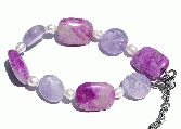 11437: Other Metal pink,purple,white amethyst  adjustable bracelets