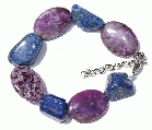 Design 11439: blue,purple lapis lazuli chunky, stretch bracelets