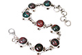 11460: Silver Setting green,red bloodstone adjustable bracelets
