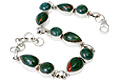 11461: Silver Setting green,red bloodstone bracelets