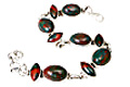 11462: Silver Setting green,red bloodstone bracelets