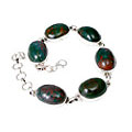 11463: Silver Setting green,red bloodstone bracelets