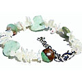 Design 11484: green,white mother-of-pearl adjustable bracelets
