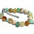 Design 11485: green,orange,yellow chrysoprase stretch, tribal bracelets